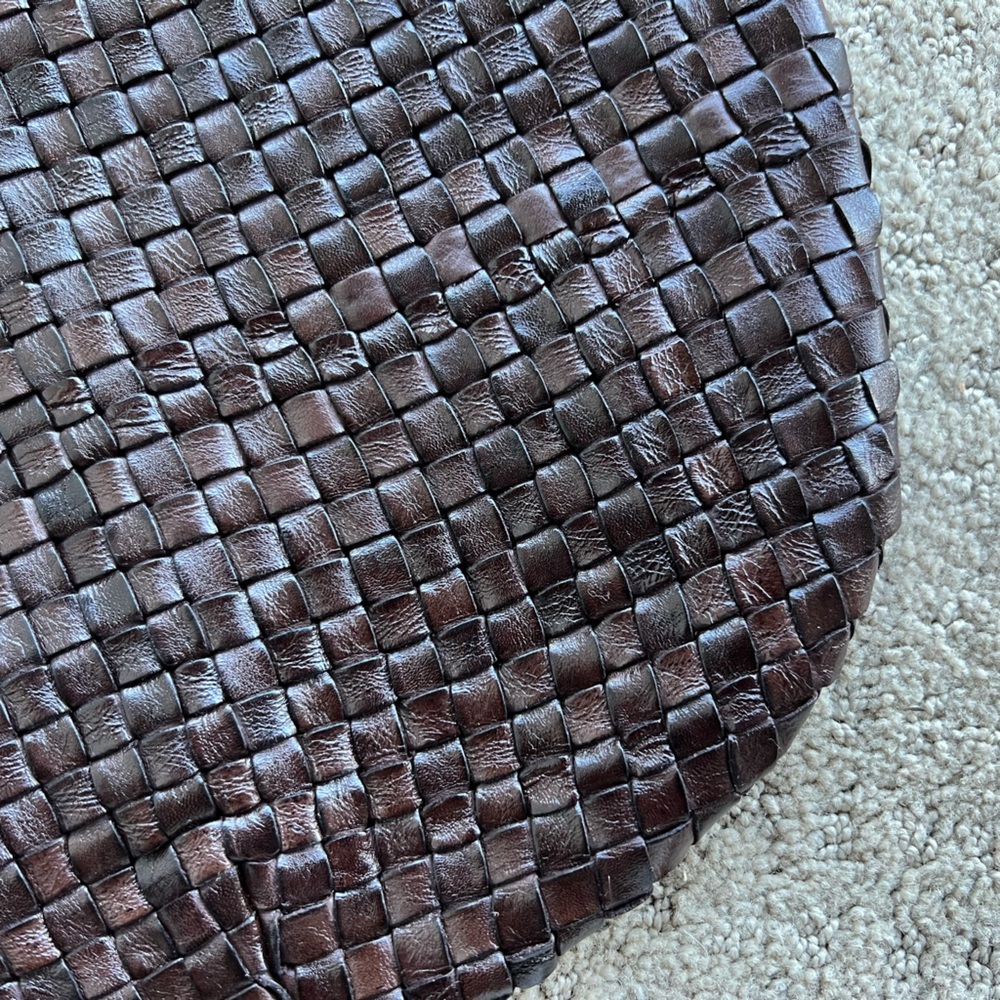 SOLD-OUT BNWT Clare V Moyen Messenger bag in Tobacco Brown Woven Checker - Picture 4 of 5